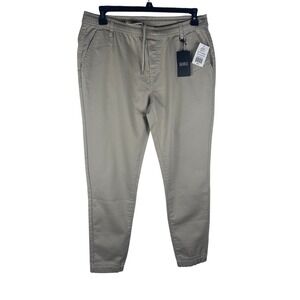 Caliville Mens Pants XL Deeper Stone Khaki Chino Elastic‎ Waist ST-6065DSXL NEW